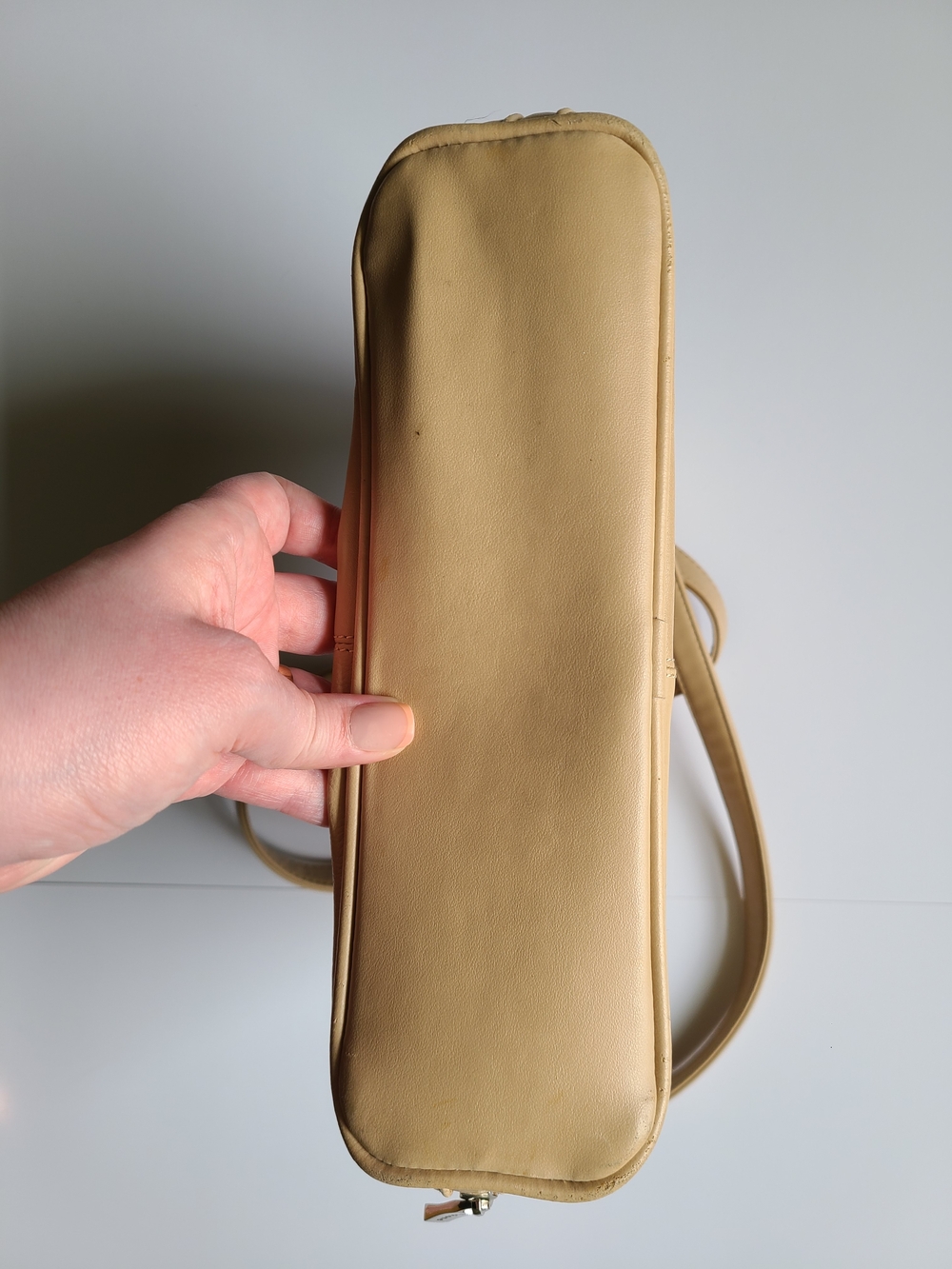 Vintage Visione Beige Faux Leather Shoulder Bag - Picture 2 of 6